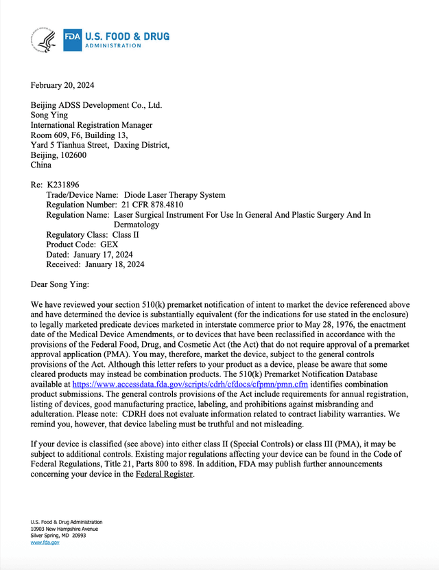 FDA letter